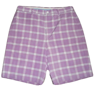FootJoy Purple Plaid Men's Flat Front Shorts